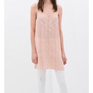 Zara Embroidered Blush Tunic